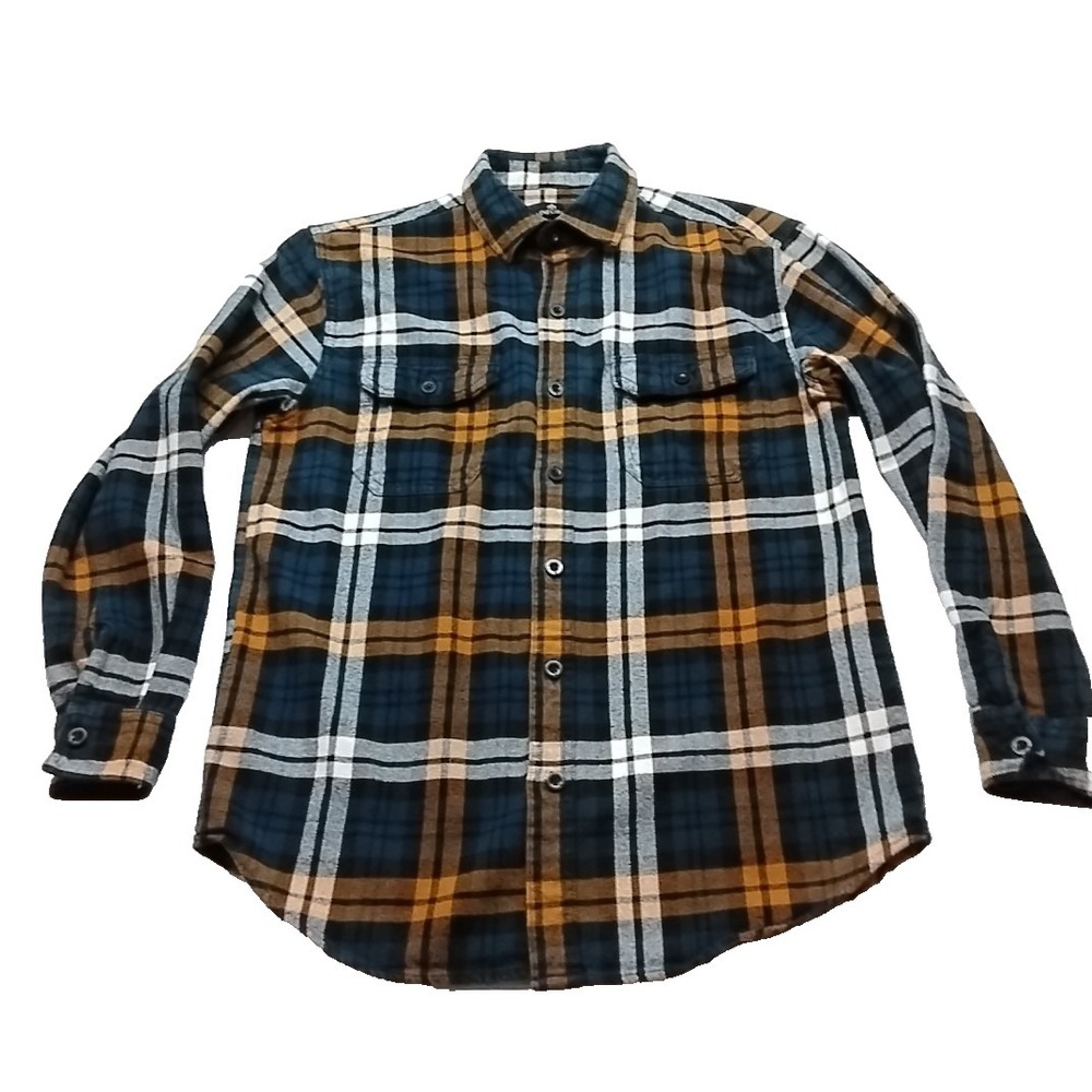 Rainforest Size med Men's Plaid Button Down Heavy Flannel Long Sleeve Shirt